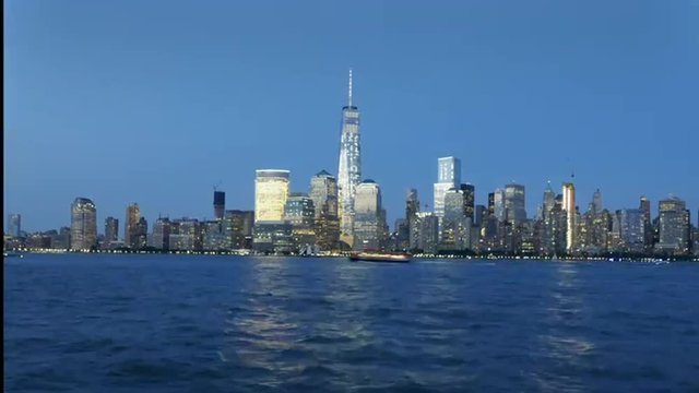 Timelipse of New York city at sunset