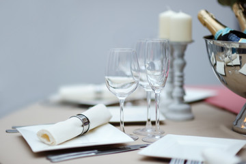 Table set for party reception