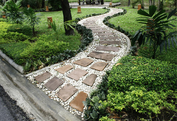 Stone walkway in the park