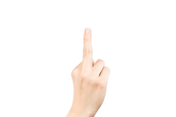 Man hand sign isolated on white background
