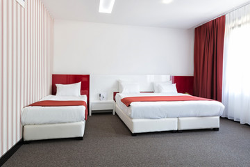 Interior of a modern hotel bedroom