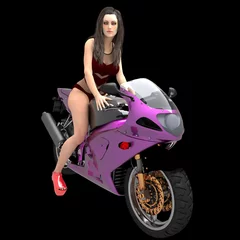 Foto op Plexiglas motociclista mujer sexy © farouk8