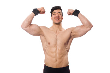 Muscular man isolated on the white background