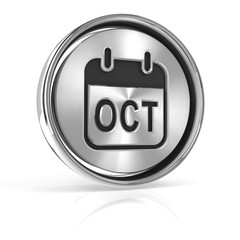Metallic October calendar icon