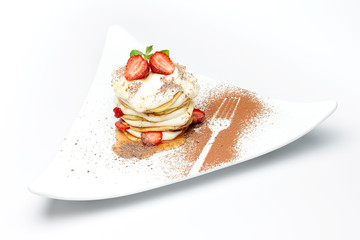 Strawberry dessert with syrup