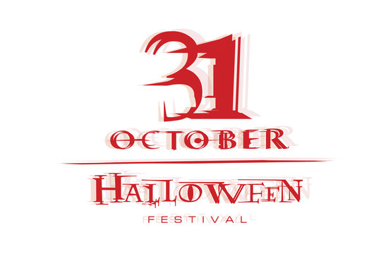 halloween festival illustration and halloween logo vector