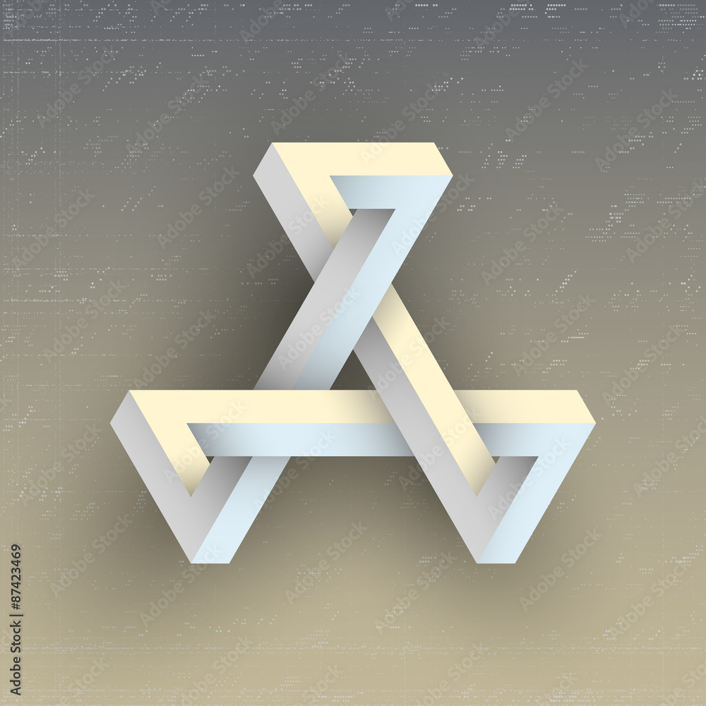 Poster unreal impossible geometric figure, vector element for design