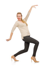 Smiling young woman isolated on white