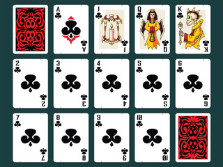 Halloween Playing Cards - Clubs Set