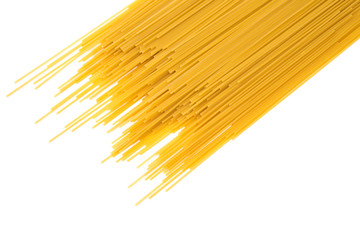 raw Italian pasta on white background