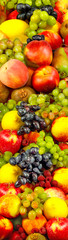 ripe different fruits closeup