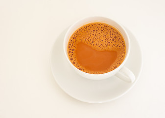 Hot milk tea in cup