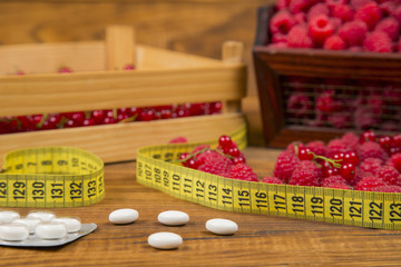 currants and raspberries