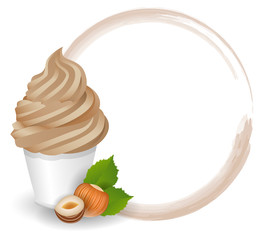 Soft Eis Becher Sorte Nuss Vektor mit weißem Hintergrund