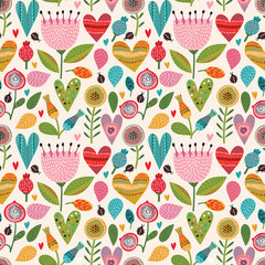 Romantic floral seamless pattern - 87426464