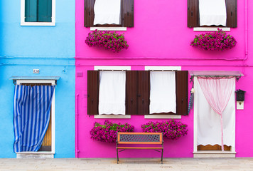 Colorful house facades, Mediterranean architecture