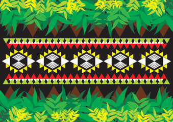 Geometric ethnic pattern design for background or wallpaper. 