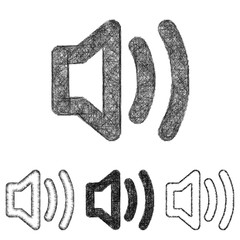 Volume icon design set - sketch line art