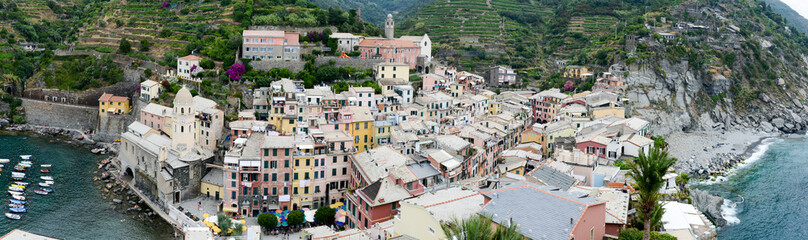 Scenic view of colorful village Vernazza, Italy