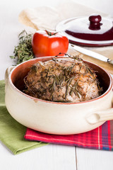 Pork baked with herbs
