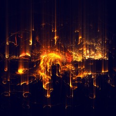 Abstract shapes made of fractal textures.