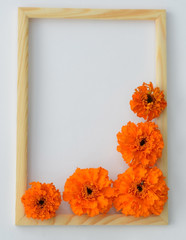 frame for text with orange flowers