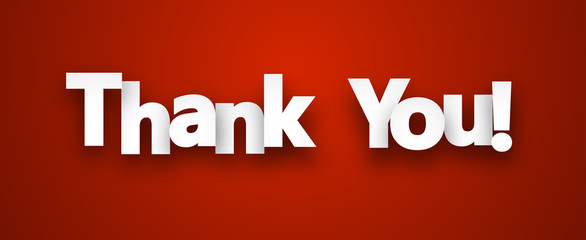 Paper thank you sign.