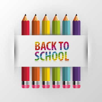 Back to school. Rainbow pencils. Vector illustration