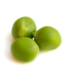 peas on a white background