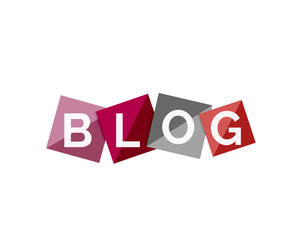 Word concept on color geometric shapes - blog