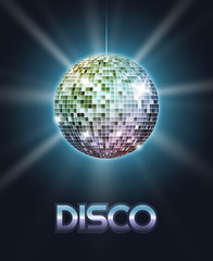 Mirror disco ball poster