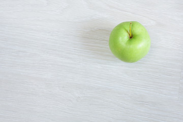 green apple isolated, top view