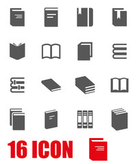 Vector grey book icon set