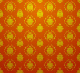 Seamless retro vintage victorial baroque wallpaper in red and