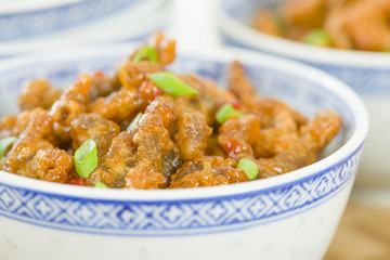 Crispy Beef - Oriental battered and deep-fried beef with sweet chilli sauce.