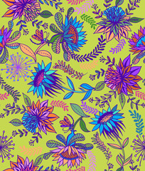 seamless vector floral folk pattern © rosapompelmo