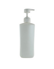 white shampoo bottle isolated on white.