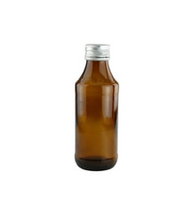 Brown bottle isolated on white.