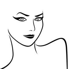 Abstract female face and shoulders