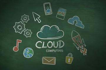 Composite image of cloud computing doodle