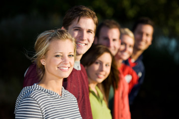 Football: Group of Friends Looking at Camera