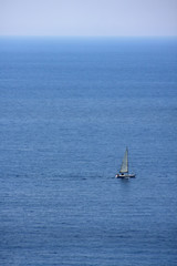  Yacht on blue sea