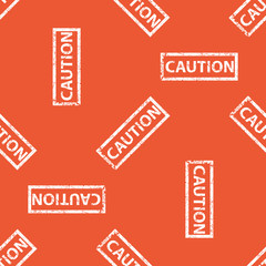 Orange CAUTION stamp pattern