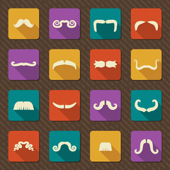 Set of mustaches .Vector retro icons