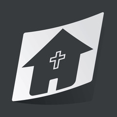 Monochrome christian house sticker