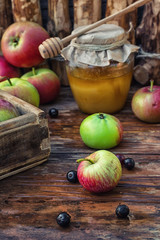 harvest of ripe apples and honey to the Church celebration of the apple feast day