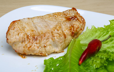 Grilled turkey steak