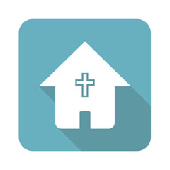 Square christian house icon