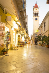 Corfu or Kerkyra by night, st. Spyridon church