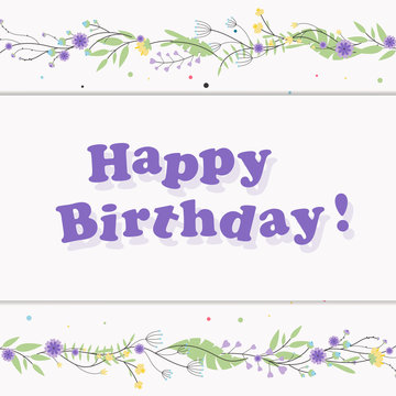 Vector Happy Birthday Greeting Card